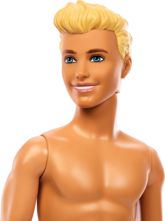 Beach Ken Doll with Blond Hair Wearing Purple Swimsuit