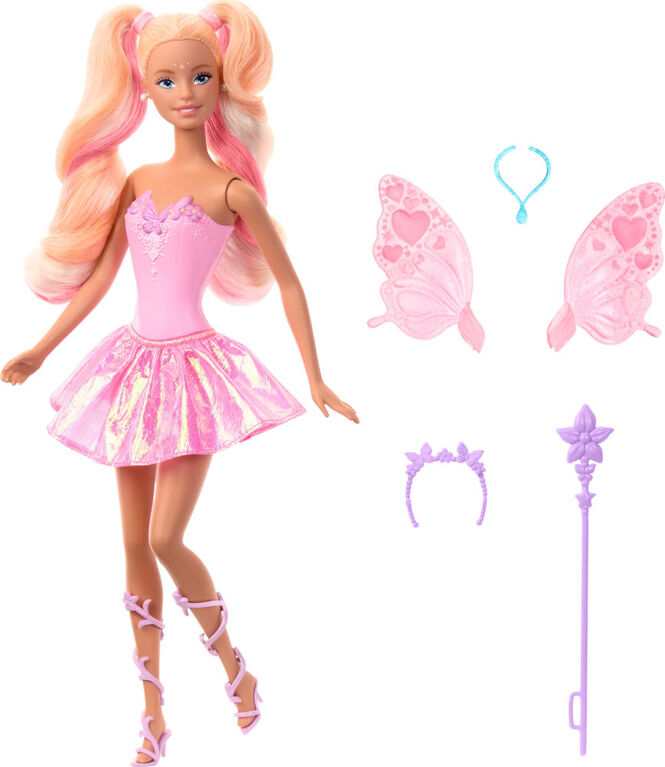 Barbie Fantasy Fairy Doll with ColorChange Wings and Outfit, Includes Toy Wand with Sponge & Fashion Accessories