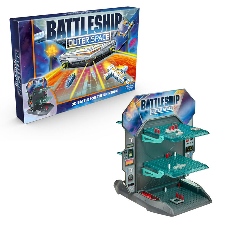 Battleship Outer Space 3D Board Game, 2 Player Strategy Game - English Edition - R Exclusive