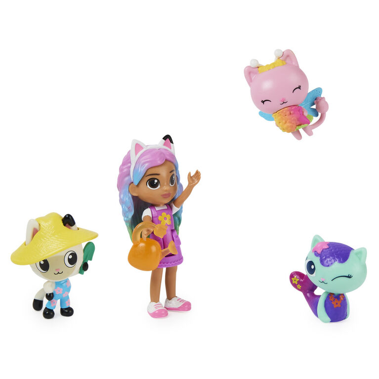 Gabby's Dollhouse, Coffret Gabby et ses amis avec une poupée Gabby arc-en-ciel