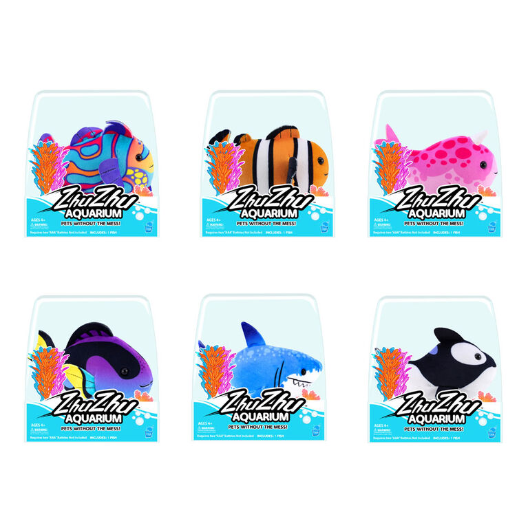 Figurine de poisson ZhuZhu Aquarium - 1 par commande, la couleur peut varier (Chacun vendu séparément, sélectionné au hasard)