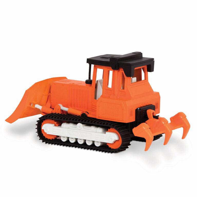 DRIVEN by Battat Micro Bulldozer Small Orange Toy Construction Vehicle