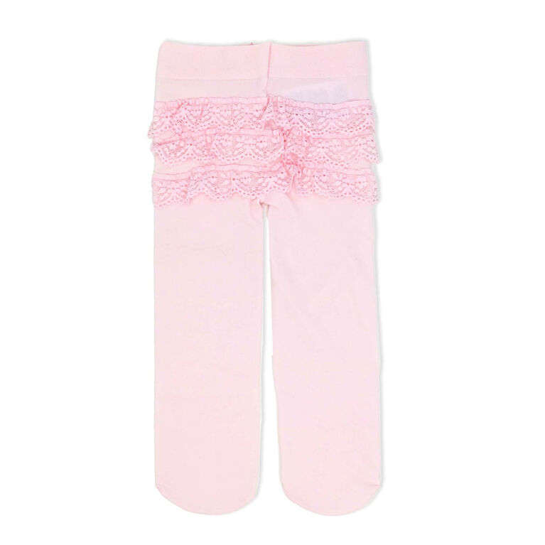 Baby Mode Signature 2 Pack Tights: Pink & White