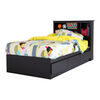 South Shore Fusion Twin Mates Bed (39") with 3 Drawers, Pure Black