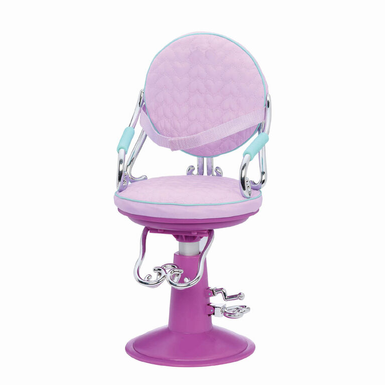 Our Generation, Sitting Pretty Salon Chair, Hairstyling Playset for 18-inch Dolls - Purple