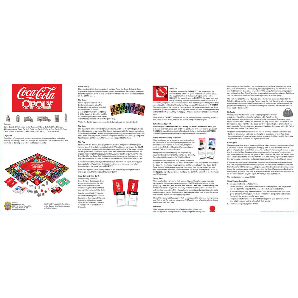 Masterpieces Puzzle Company Coca-Cola Opoly Board Game - English Edition