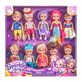 Lot de 10&nbsp;poup&eacute;es Sparkle Girlz Little Friends