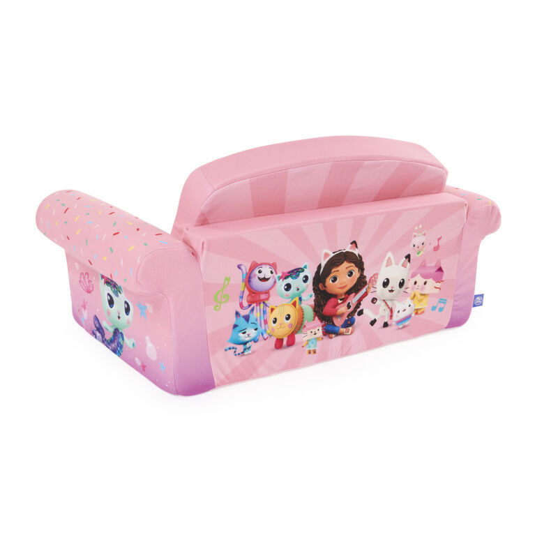 Marshmallow Furniture, Children's 2-in-1 Flip Open Foam Compressed Sofa, Gabby's Dollhouse