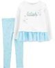 Ensemble 2 pièces haut à basque "Wish" et legging à flocons de neige Carter's - ivoire, 6 mois