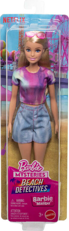 Barbie Mysteries: Beach Detectives Barbie "Malibu" Fashion Doll in Signature Outfit with Accessories
