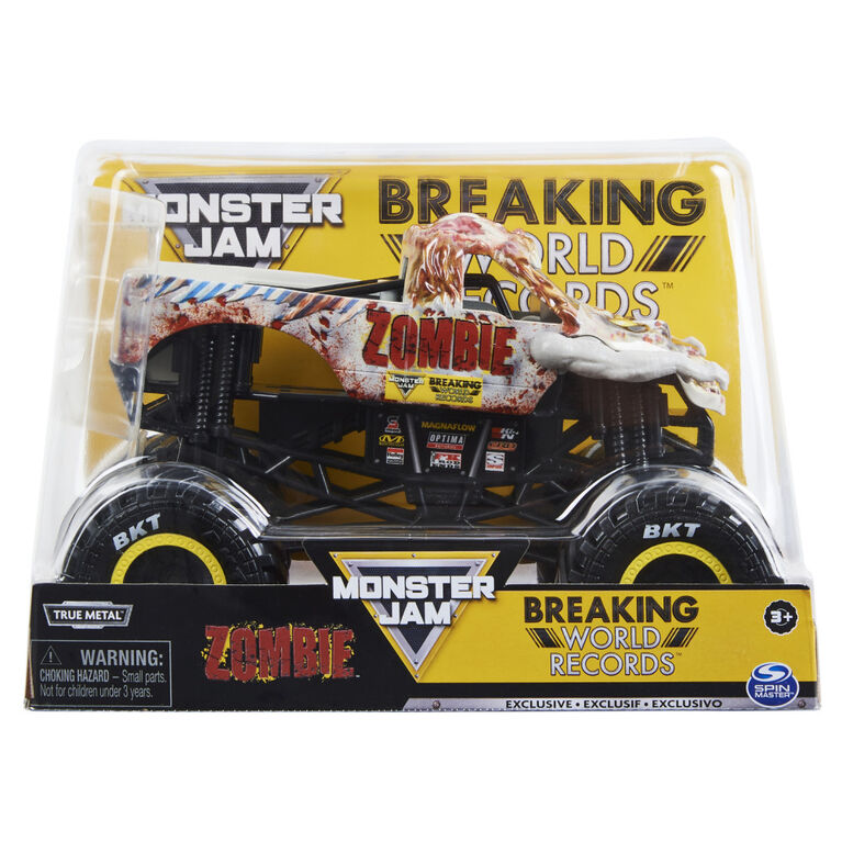Monster Jam, Official Zombie Breaking World Records Die-Cast Monster Truck, 1:24 Scale