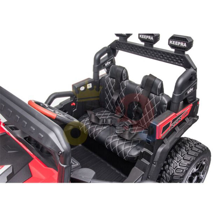 KidsVip 12V Kids and Toddlers Junior Sport Utility Ride On Buggy/UTV w/Remote Control - Red - English Edition