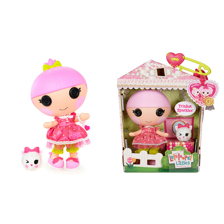 Petite poupée Lalaloopsy  - Trinket Sparkles avec chaton boule de laine comme animal de compagnie, poupée princesse de 7 po (17,78 cm)