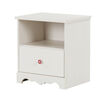 Lily Rose 1-Drawer Nightstand - End Table with Storage- White Wash