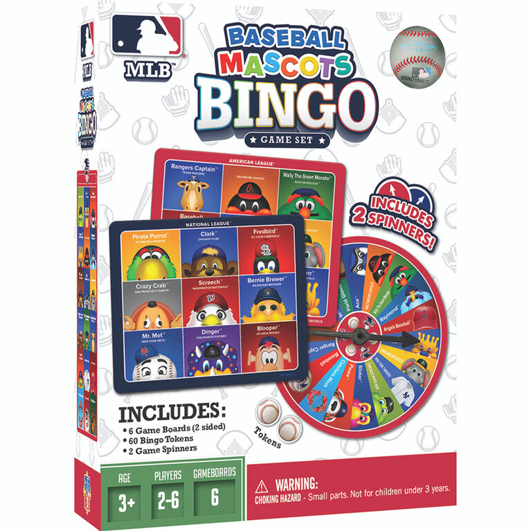 Masterpieces Puzzle Company MLB League Mascots Bingo jeu de plateau - Édition anglaise