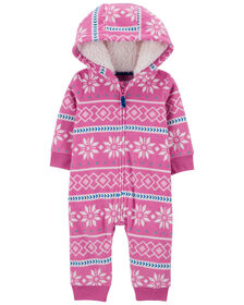 Combinaison en Sherpa à motif jacquard rose Carter's 9M