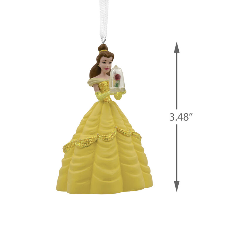 Hallmark Disney Belle With Enchanted Rose Christmas Ornament