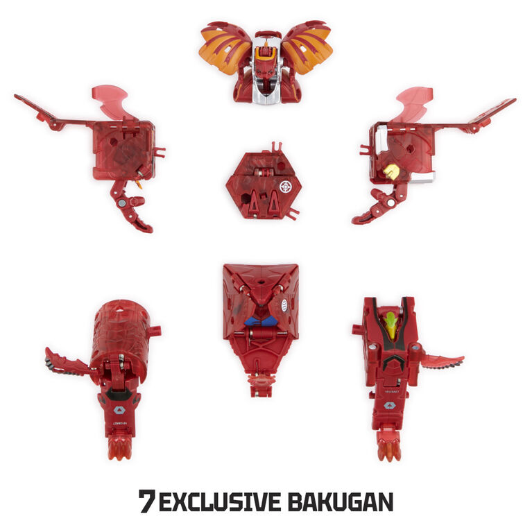 Bakugan, GeoForge Dragonoid, 7 en 1, inclut un Dragonoid True Metal exclusif et 6 Bakugan Geogan à collectionner