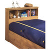 Little Treasures Bookcase Headboard with Storage- Country Pine