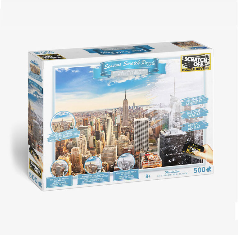 Scratch Off: Summer to Winter Series Puzzle - Manhattan (New York) - 500 pieces.