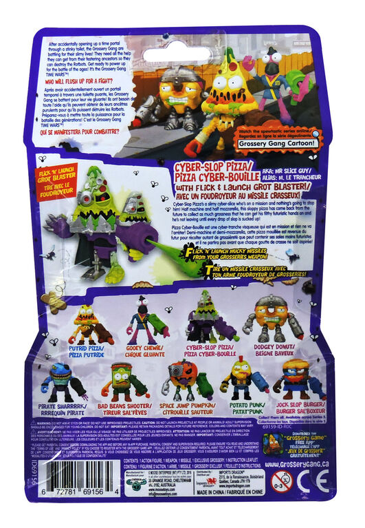 The Grossery Gang Time Wars Wave 1 Action Figure - Cyber -Slop Pizza