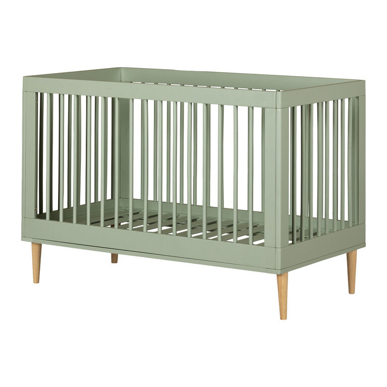 Balka Lit de bébé avec hauteur ajustable Vert sauge