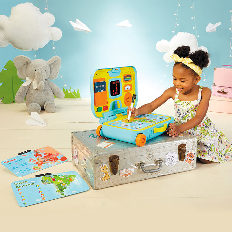 Little Tikes Learning Activity Suitcase Roll and Go Interactive LCD Screen with Music Songs Sounds Travel Phrases to Develop Letters Numbers Shapes and Roleplay.