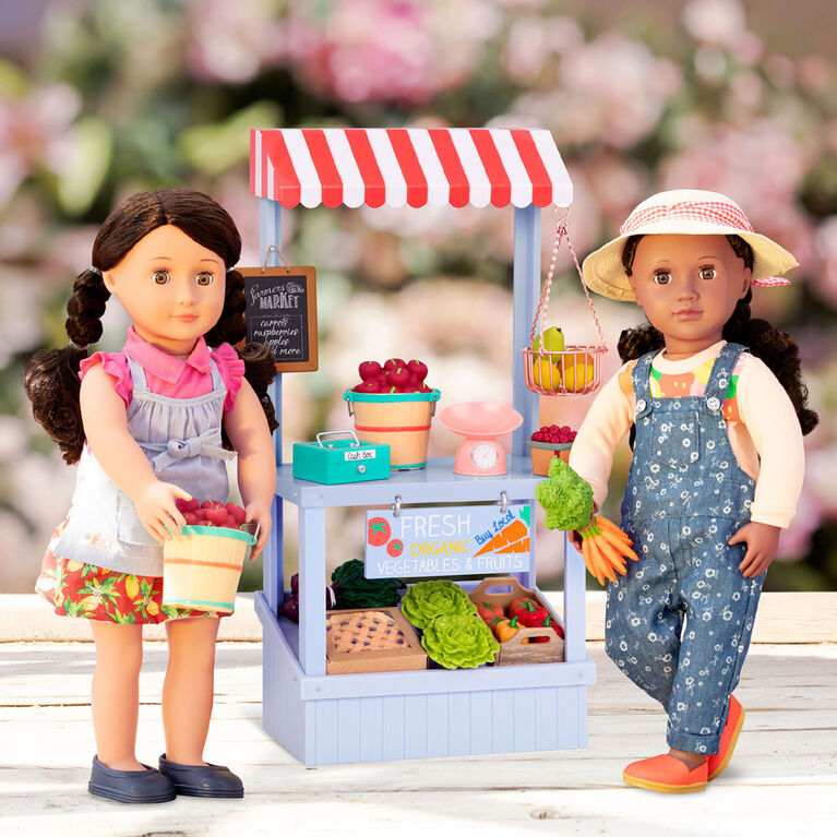 Our Generation, Farmer's Market Set, Play Food Stand for 18-inch Dolls