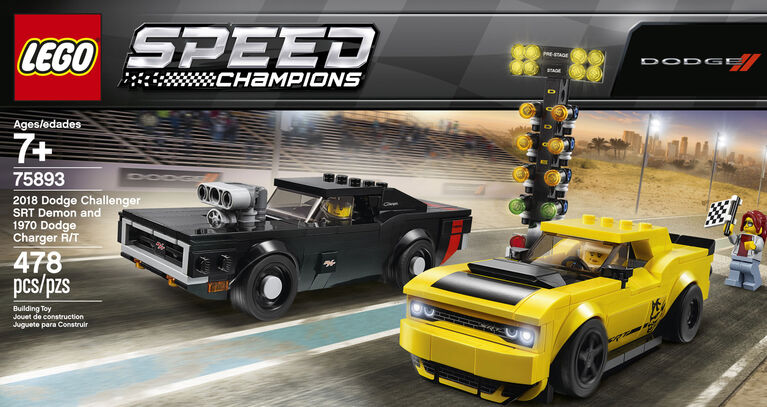 LEGO Speed Champions 2018 Dodge Challenger SRT Demon and 1970 Dodge Charger R/T 75893