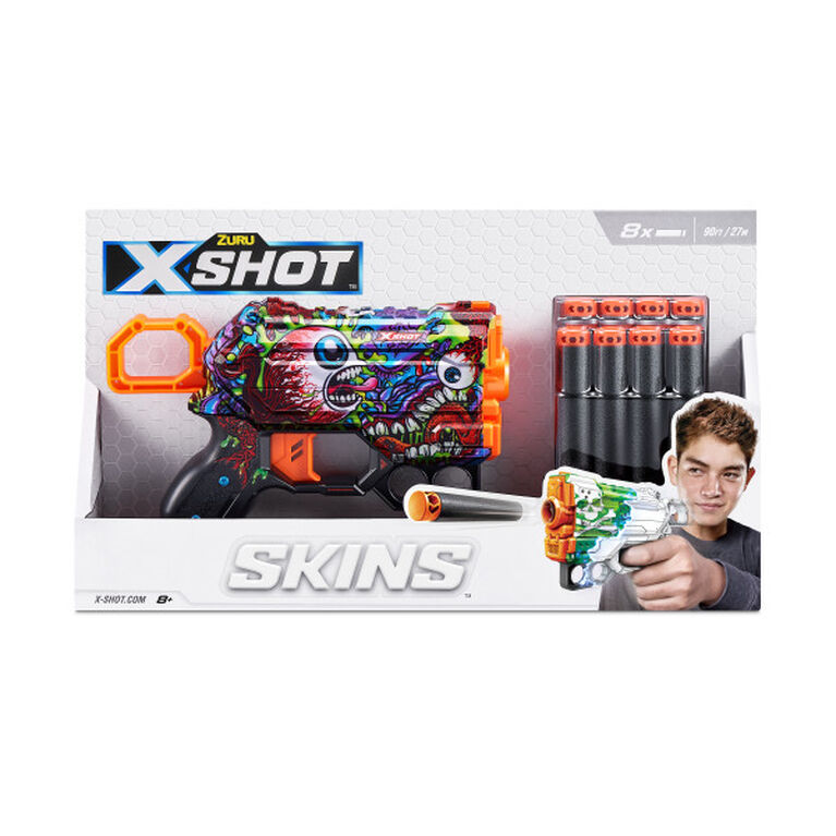 Zuru X-Shot Skins Menace Dart Blaster - Scream (8 Darts)