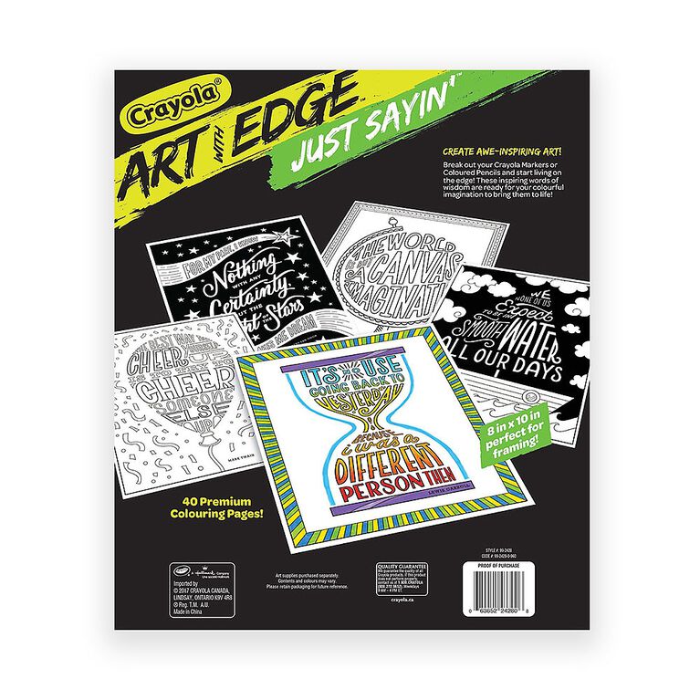 Crayola Art With Edge Colouring Pages, Just Sayin' Toys R Us Canada