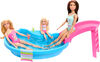 Barbie Doll and Pool Playset, Brunette with Pool, Slide, Towel and Drink Accessories