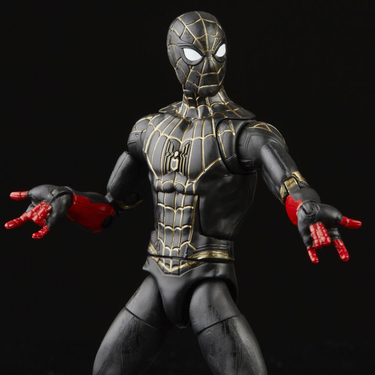 Marvel Legends Series Black and Gold Suit Spider-Man Collectible Action Figure - R Exclusive