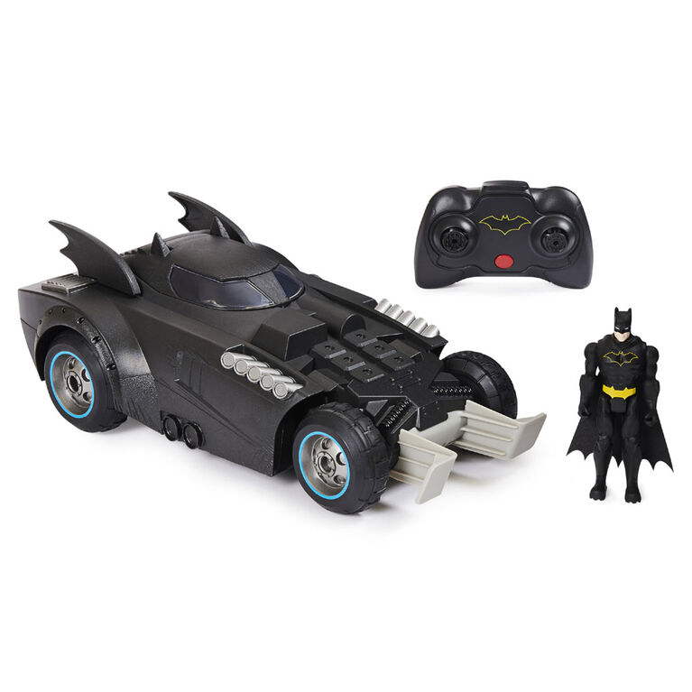 Véhicule radiocommandé Batmobile Launch and Defend BATMAN avec figurine articulée de 10 cm exclusive