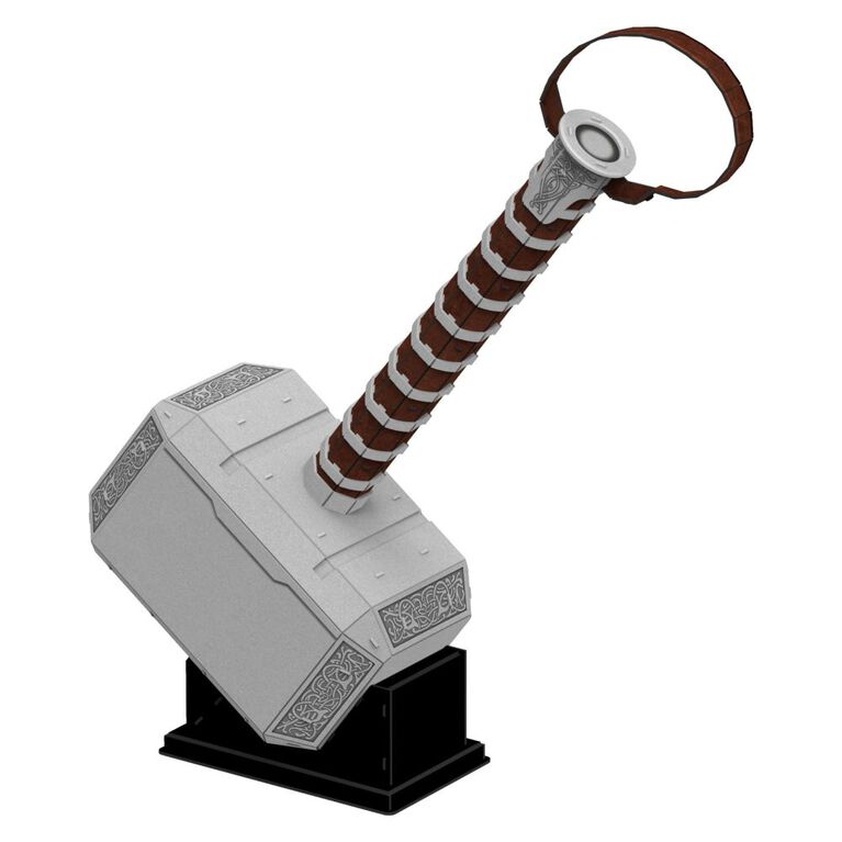 4D Build, Marvel Studios Thor's Hammer Mjolnir, 3D Paper Model Kit, 84 Piece Paper Model Kit