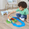 Mighty Express, Farm Station Adventure Bucket and 11-Piece Train Track Set with Exclusive Farmer Faye Toy Train