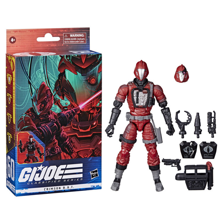 G.I. Joe Classified Series CRIMSON B.A.T. Action Figure 60 Collectible Toy, Multiple Accessories, Custom Package Art