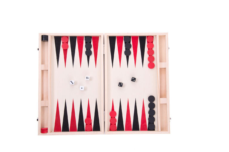 Backgammon Wooden Suitcase - French Edition