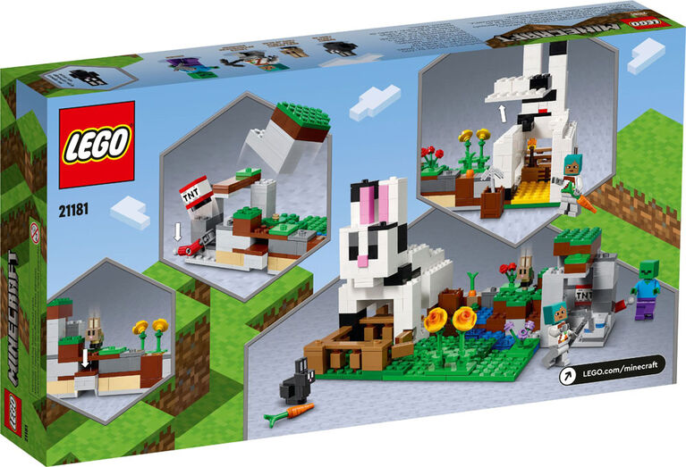 LEGO Minecraft Le ranch lapin 21181 Ensemble de construction (340 pièces)