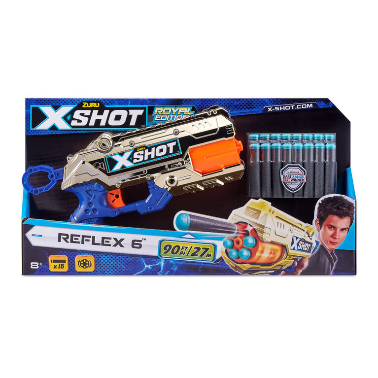 X-Shot Excel Royale Edition Reflex 6 Foam Dart Blaster Combo Pack (16 Darts) by ZURU