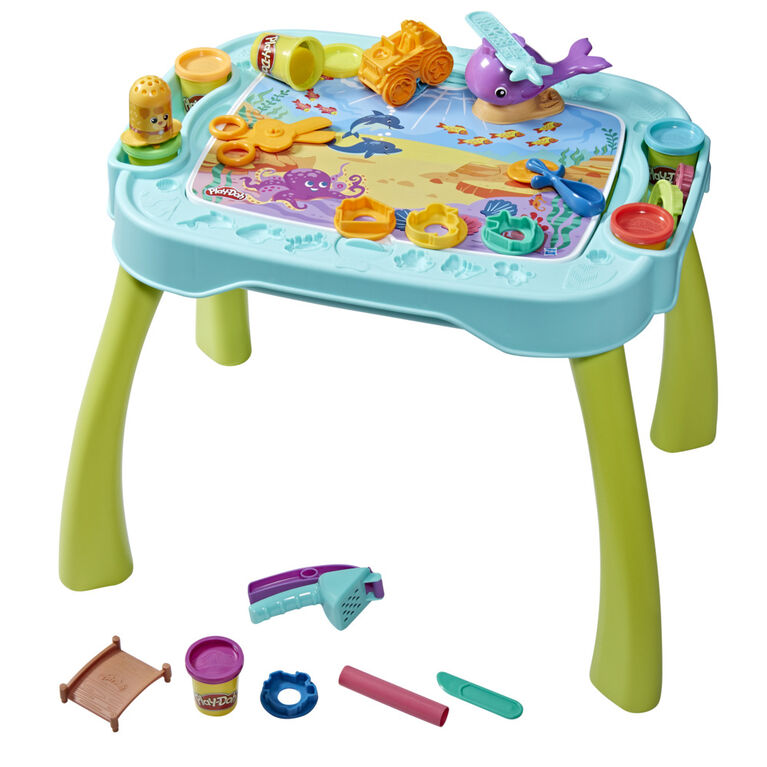 Play-Doh Ma 1re table de création reverso, table d'activité avec pâte à modeler