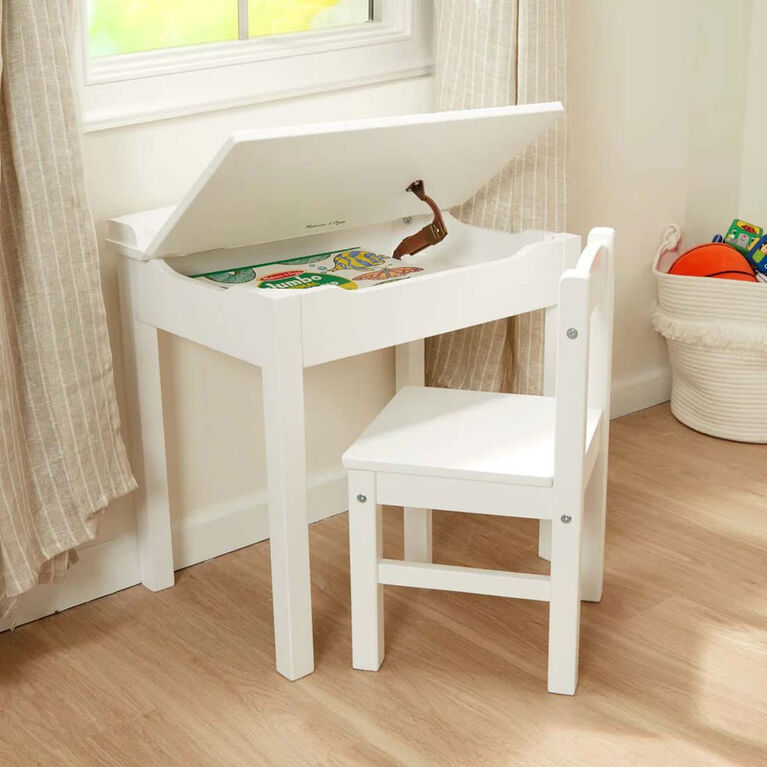 Child's Lift- Top Desk and Chair- White