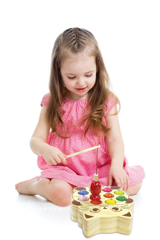 Greedy Cat Wooden Fishing Game