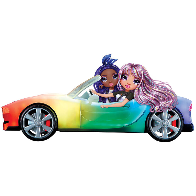 Rainbow High Color Change Car - Convertible Vehicle, 8-in-1 Light-Up, Multicolor Changing Car