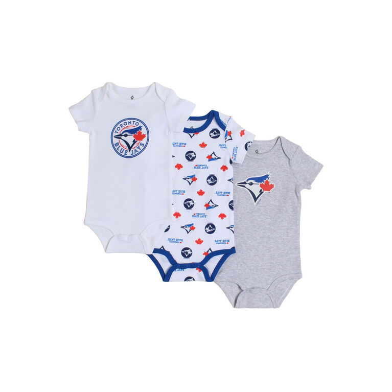 Snugabye Toronto Blue Jays 3 Piece Infant Bodysuit Set 18-24 Months
