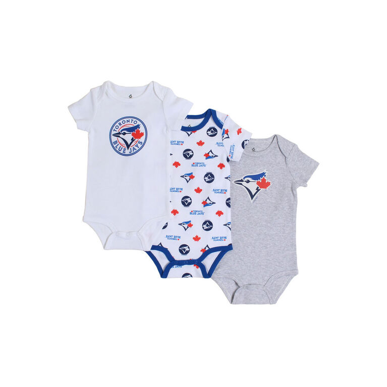 Snugabye Toronto Blue Jays 3 Piece Infant Bodysuit Set 12-18 Months