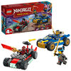 LEGO NINJAGO Le Duel de Voitures de Course entre Rogue et Drix, Ensemble de Jeu de Jouet de Ninja avec 3 Figurines Incluant Nya 71840