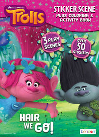 Trolls 24 Page Sticker Scene Plus Colouring & Activity Book
