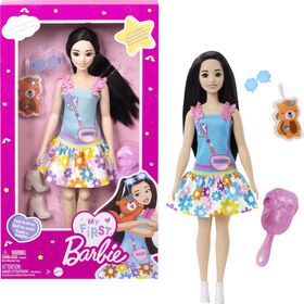 My First Barbie Doll for Preschoolers, Renee Doll with Black Hair, Squirrel and Accessories