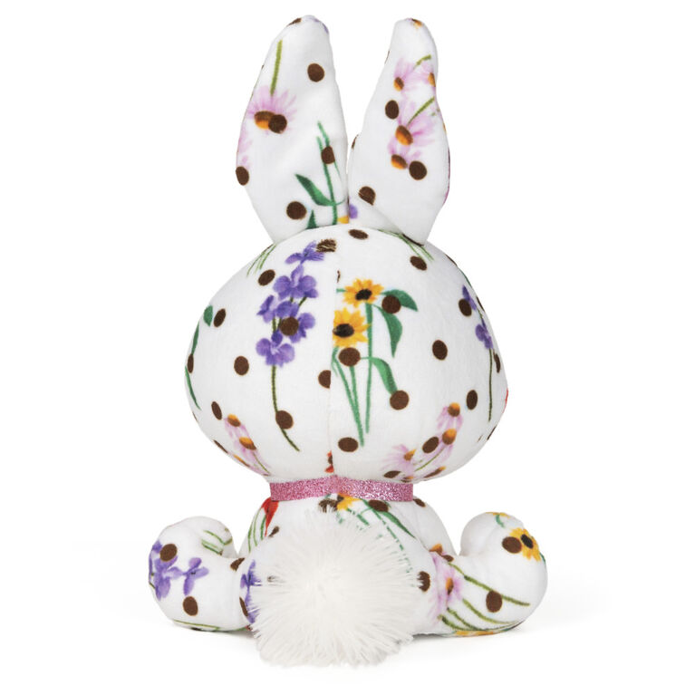 P.Lushes Designer Fashion Pets Flora Karrats Bunny Premium Stuffed Animal, White/Multicolor, 6"